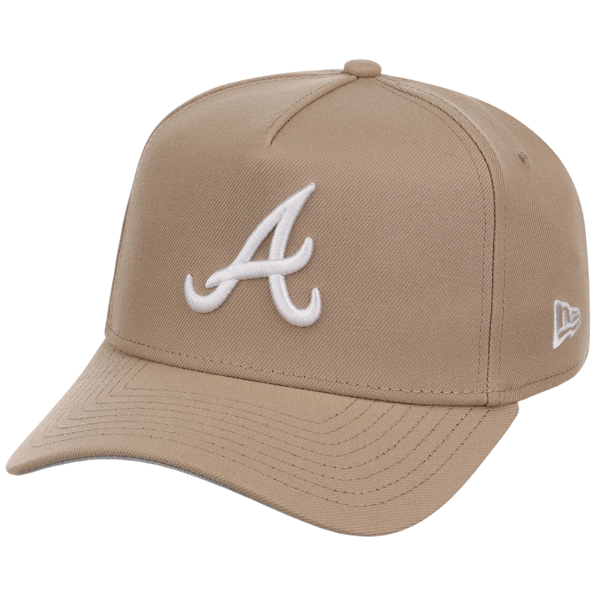 Atlanta Braves Women's New Era 9FORTY Camel A-Frame - Image 4
