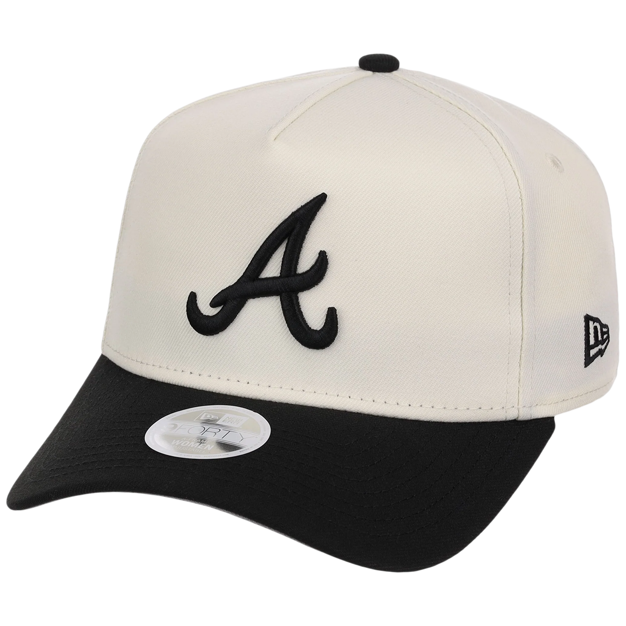 Atlanta Braves Women's New Era 9FORTY Chrome x Black A-Frame - Image 4