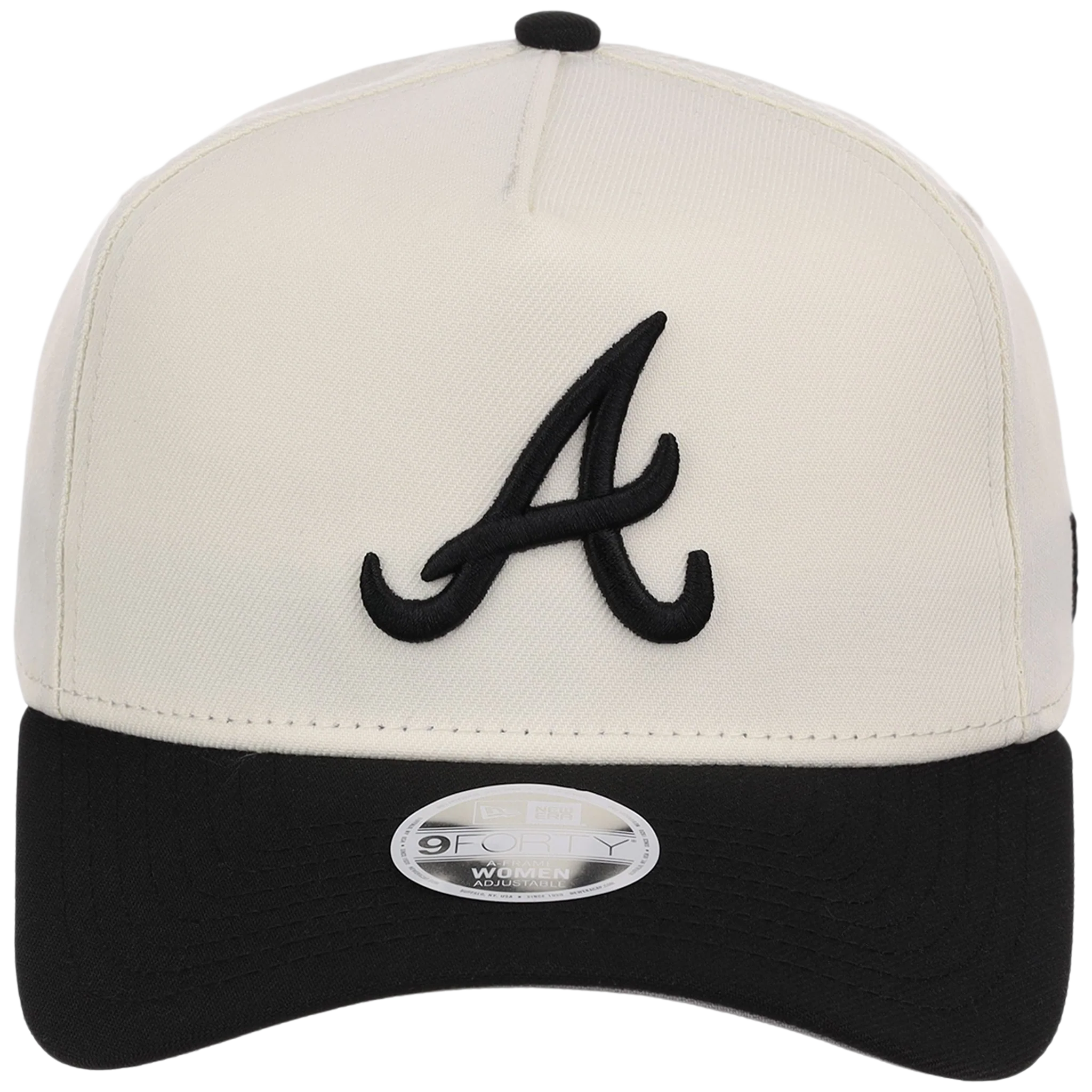 Atlanta Braves Women's New Era 9FORTY Chrome x Black A-Frame - Image 5