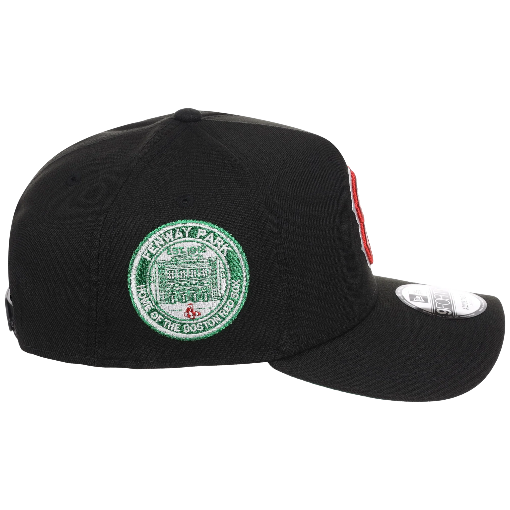 Boston Red Sox MLB Flipmode 2.0 Black Dome New Era 9FORTY A-Frame (Black/Black/Kelly Green) - Image 3