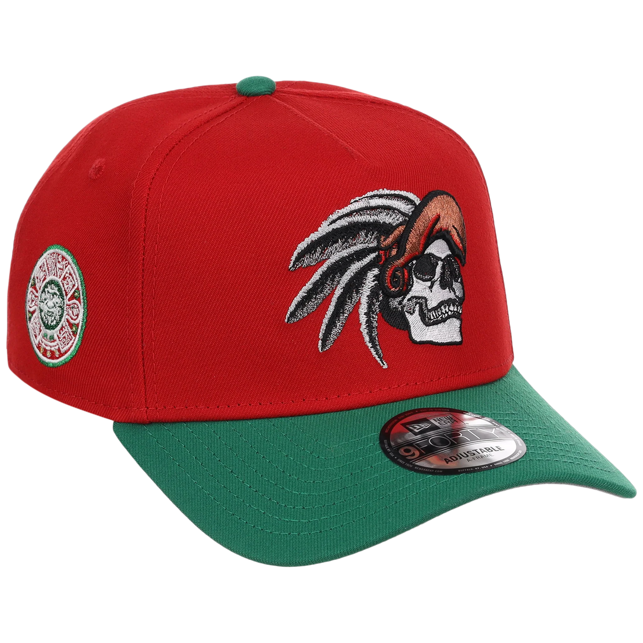 Crown the City: Mexico City - Aztec Head New Era 9FORTY (Red/Dark Green)