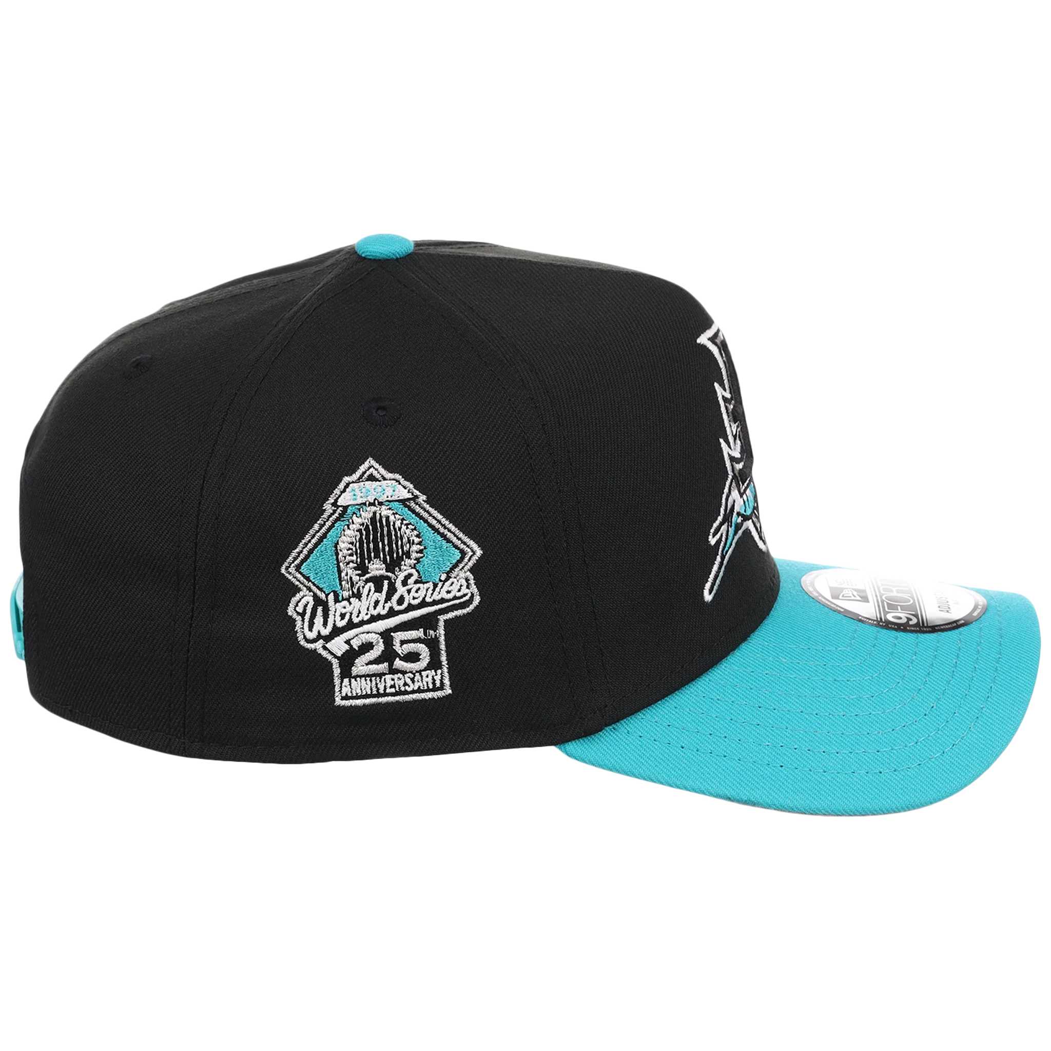 Florida Marlins MLB Flipmode 2.0 New Era 9FORTY A-Frame (Black/Teal/Gray) - Image 3