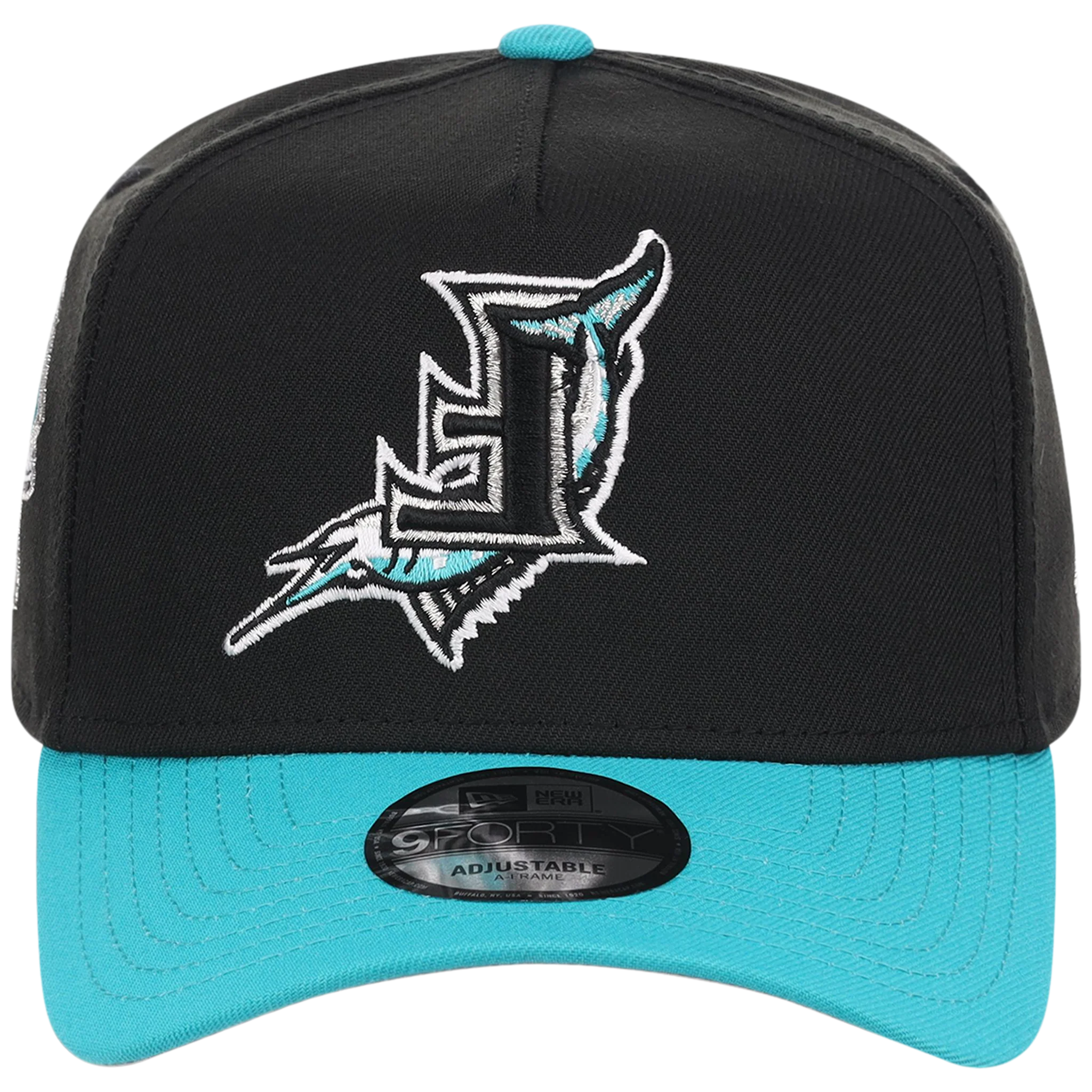 Florida Marlins MLB Flipmode 2.0 New Era 9FORTY A-Frame (Black/Teal/Gray) - Image 5