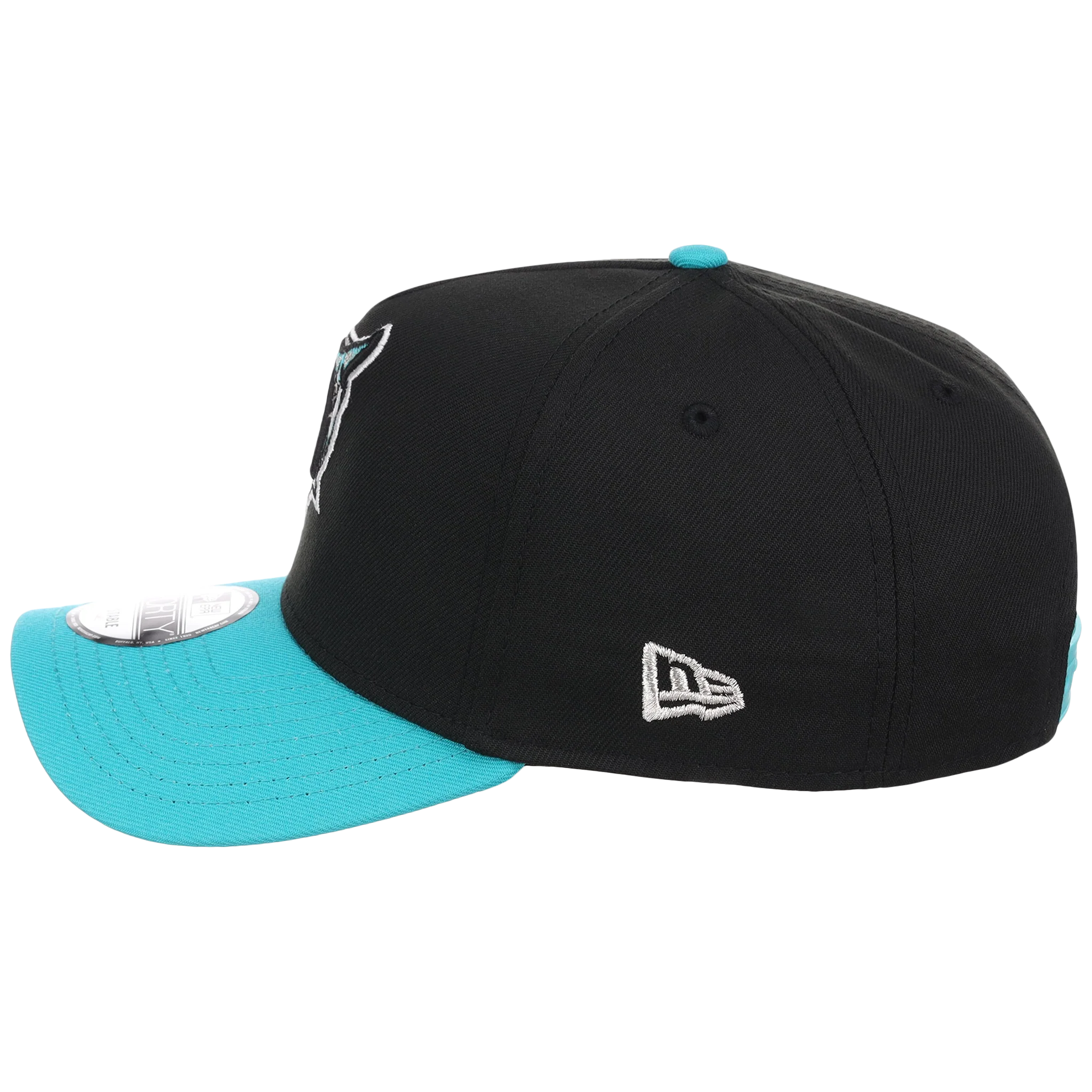 Florida Marlins MLB Flipmode 2.0 New Era 9FORTY A-Frame (Black/Teal/Gray) - Image 6