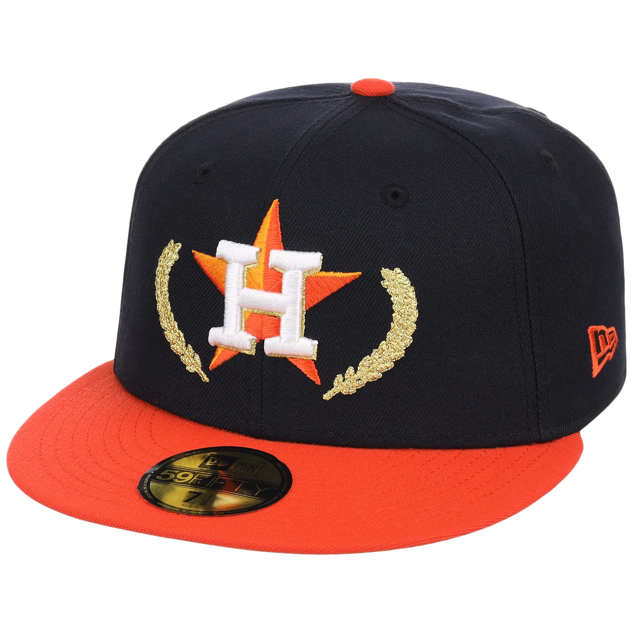 Houston Astros Houston Crown the City 'Gold Leaf' New Era 59FIFTY (Navy/Orange) - Image 4