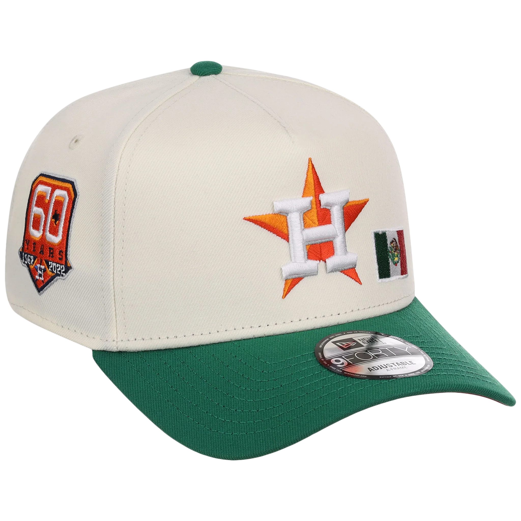 Houston Astros Houston Crown the City 'MEX Flag' New Era 9FORTY (Chrome/Kelly Green)