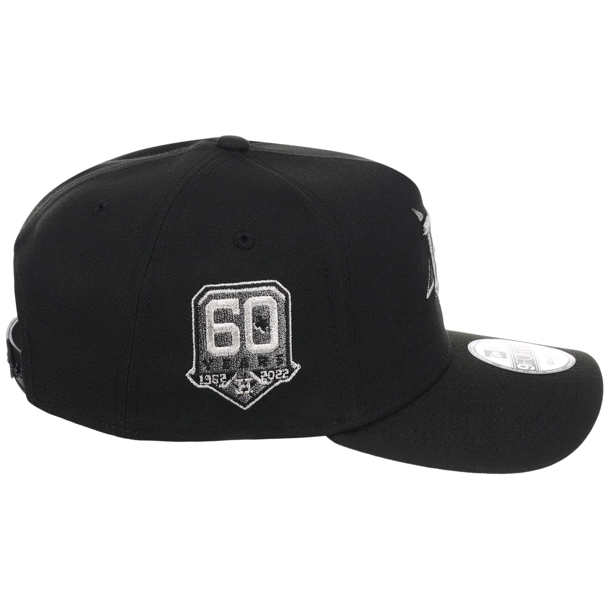 Houston Astros MLB Flipmode 2.0 Liquid Titanium New Era 9FORTY A-Frame (Black/Black/Gray) - Image 3