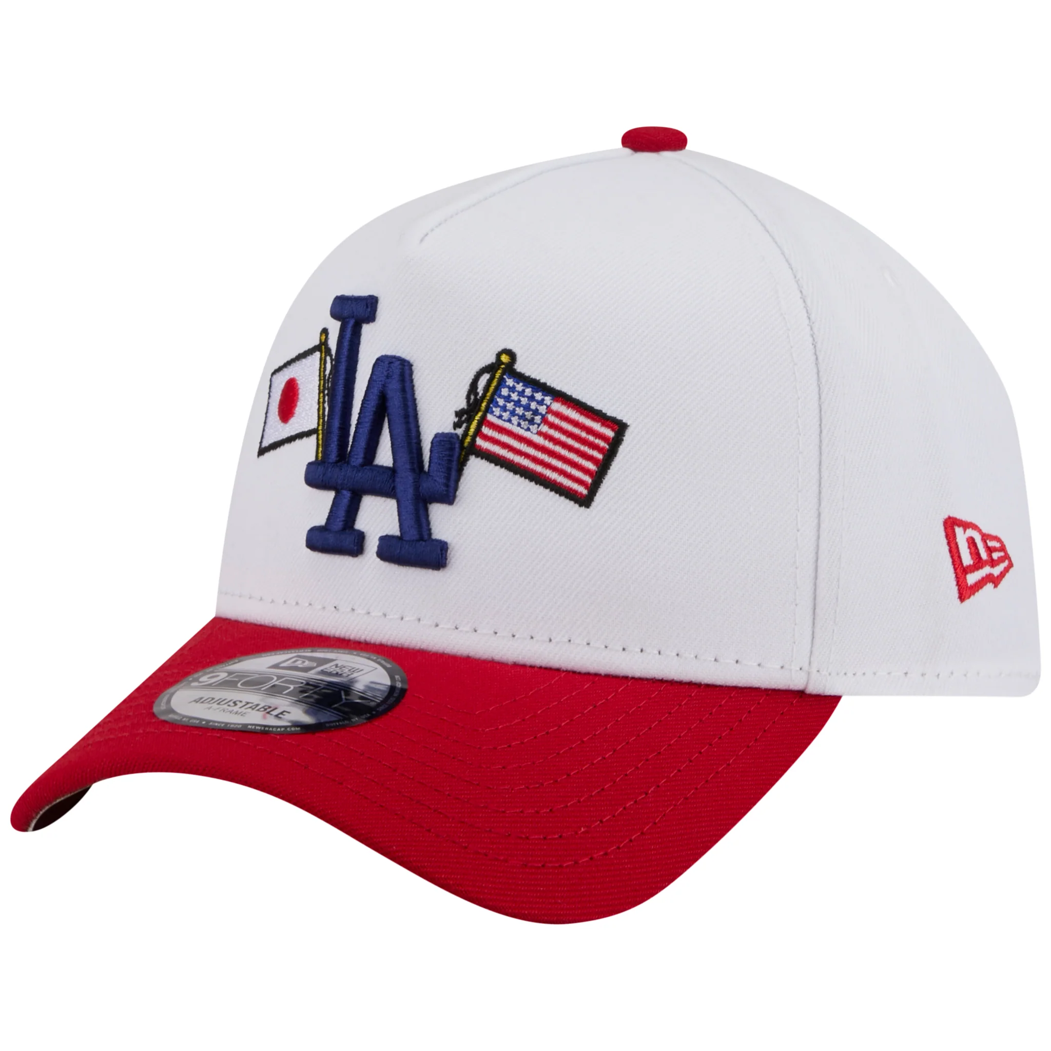 Los Angeles Dodgers Los Angeles Crown the City - JAPAN USA Flags - White/Red New Era 9FORTY - Image 4