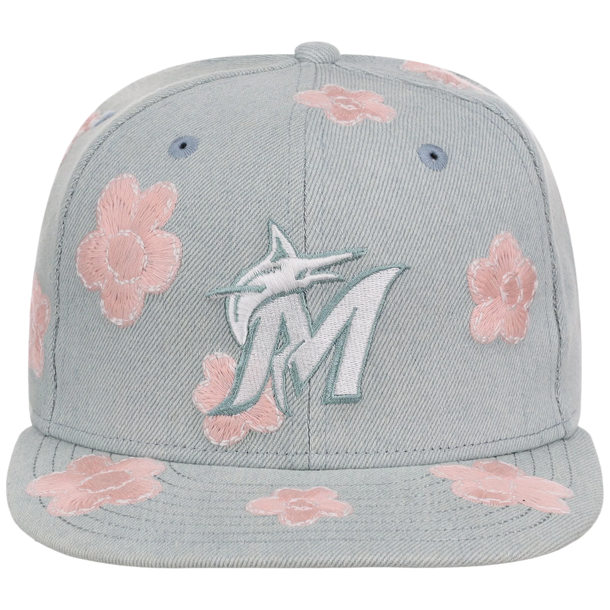 Miami Marlins MLB Denim Flower New Era 59FIFTY - Image 5
