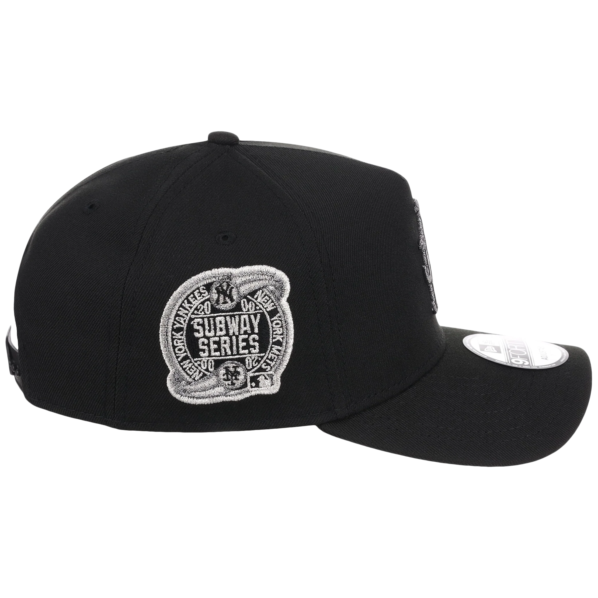 New York Mets MLB Flipmode 2.0 Liquid Titanium New Era 9FORTY A-Frame (Black/Black/Gray) - Image 3