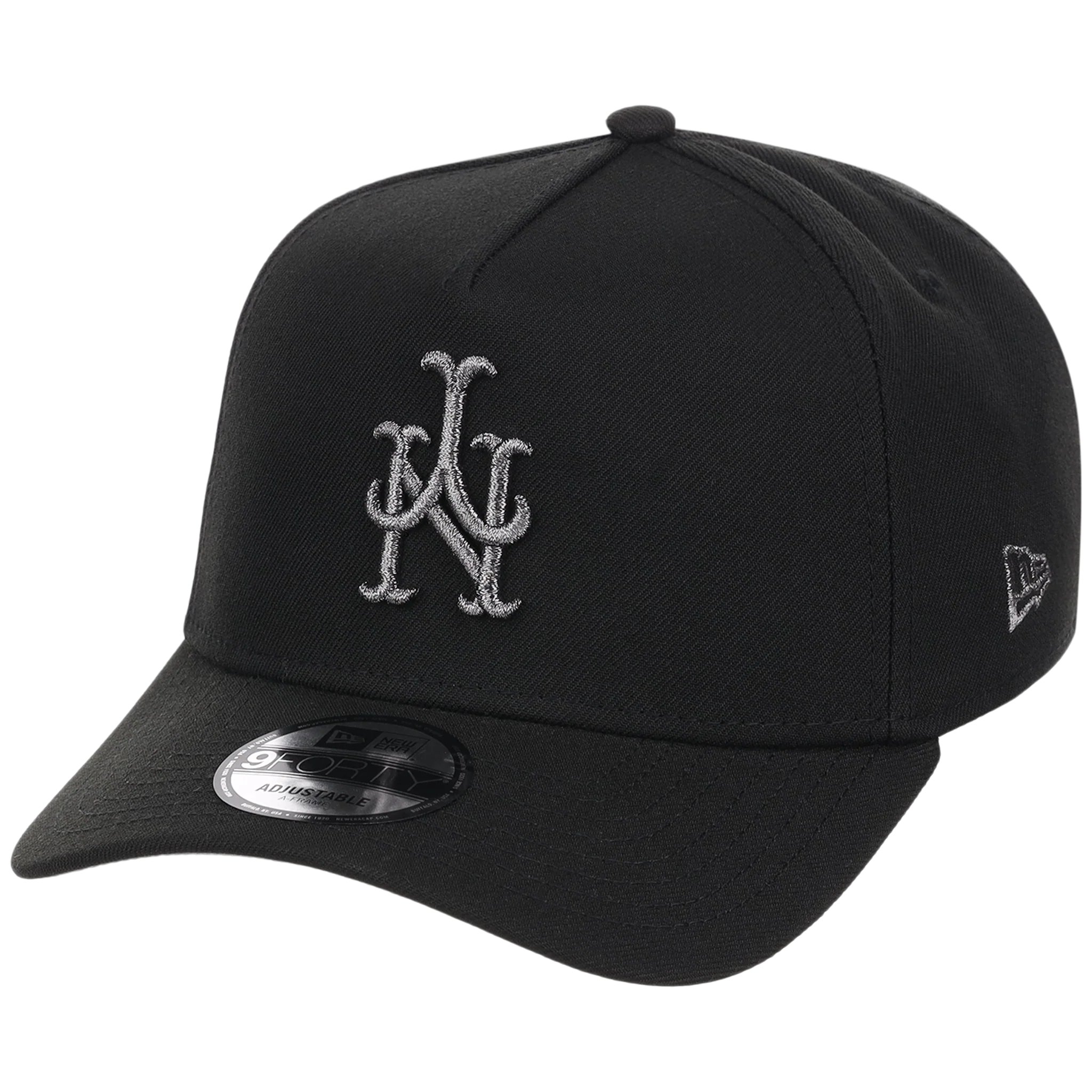 New York Mets MLB Flipmode 2.0 Liquid Titanium New Era 9FORTY A-Frame (Black/Black/Gray) - Image 4