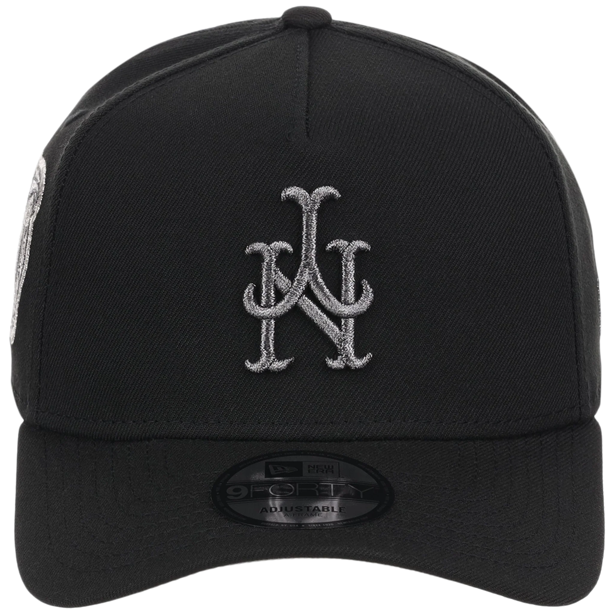 New York Mets MLB Flipmode 2.0 Liquid Titanium New Era 9FORTY A-Frame (Black/Black/Gray) - Image 5