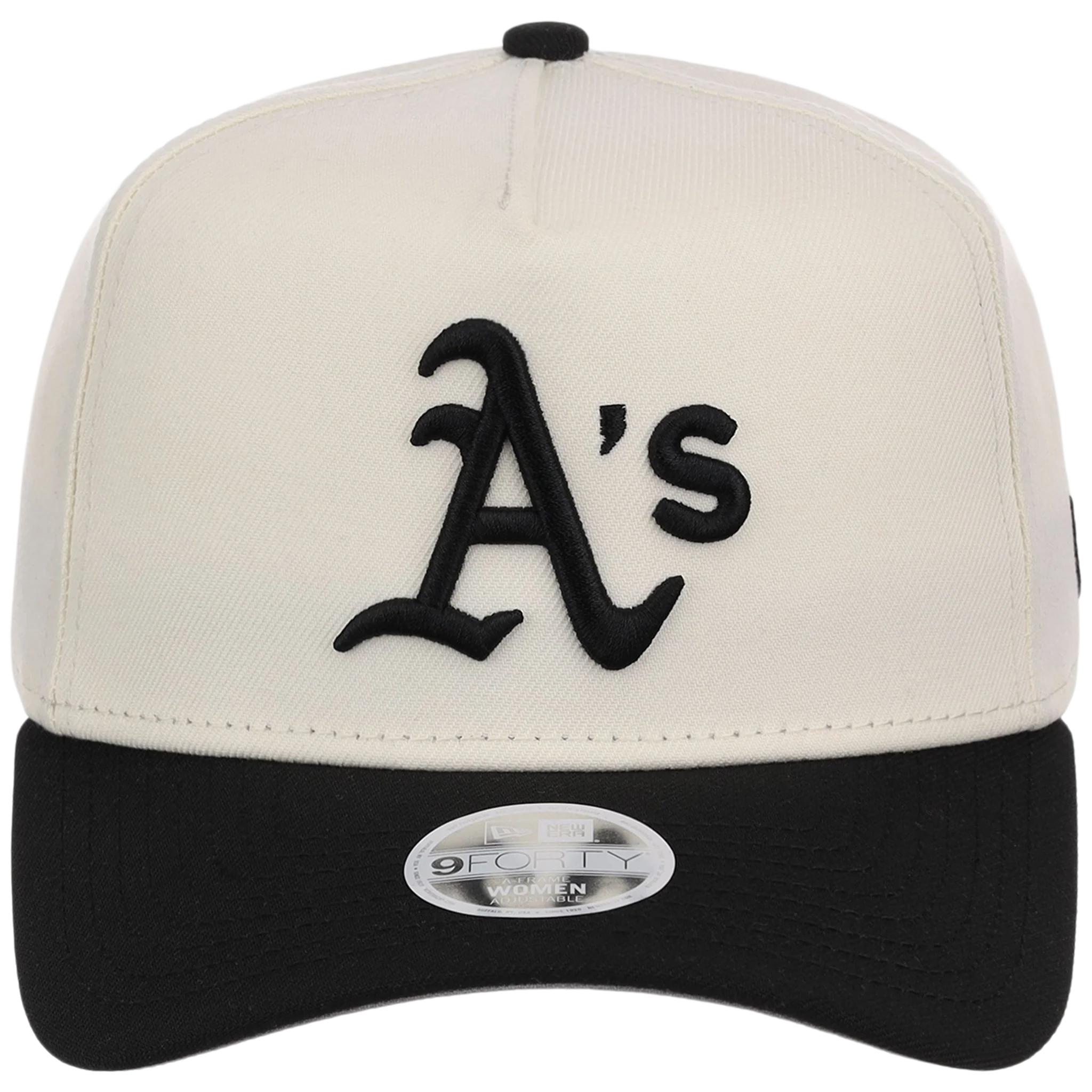 Oakland Athletics Women's New Era 9FORTY Chrome x Black A-Frame - Image 4
