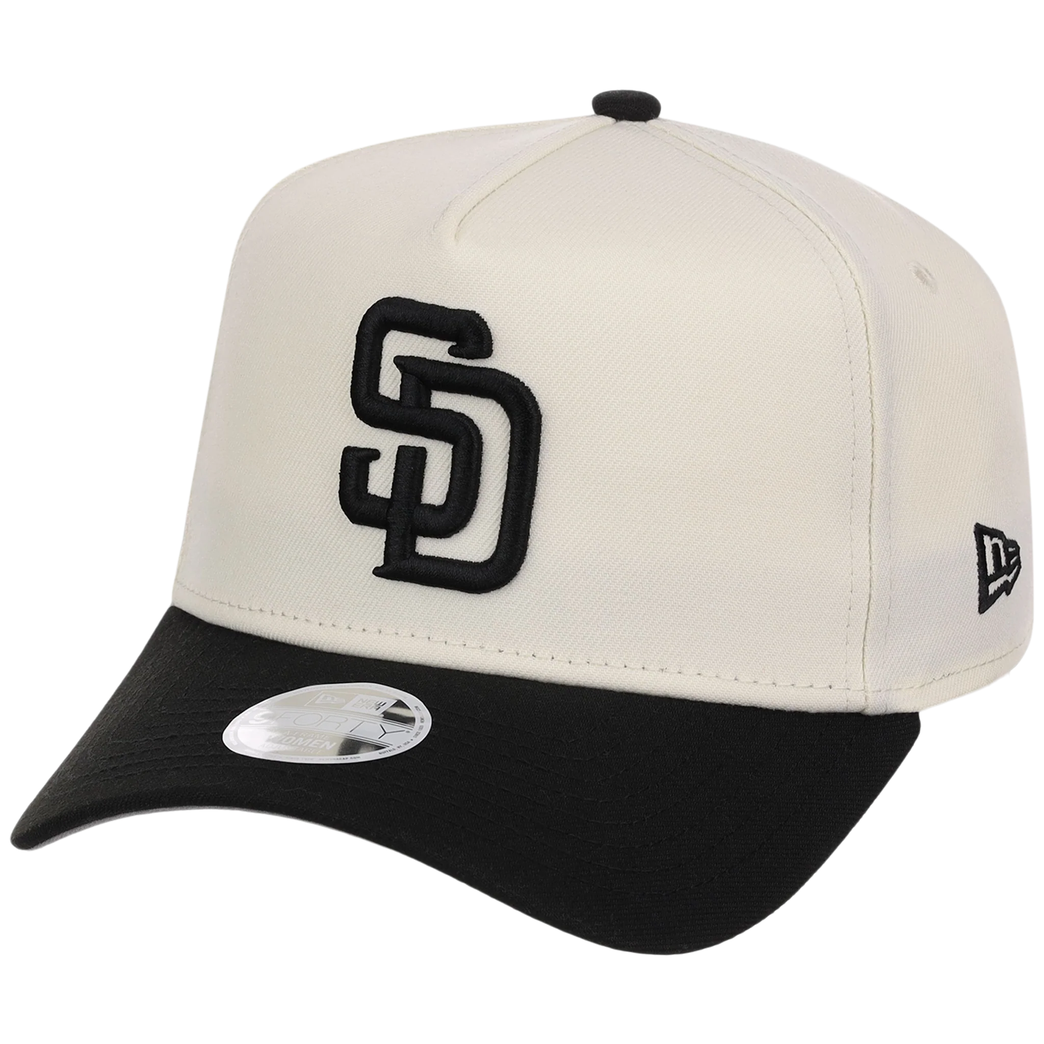 San Diego Padres Women's New Era 9FORTY Chrome x Black A-Frame - Image 4