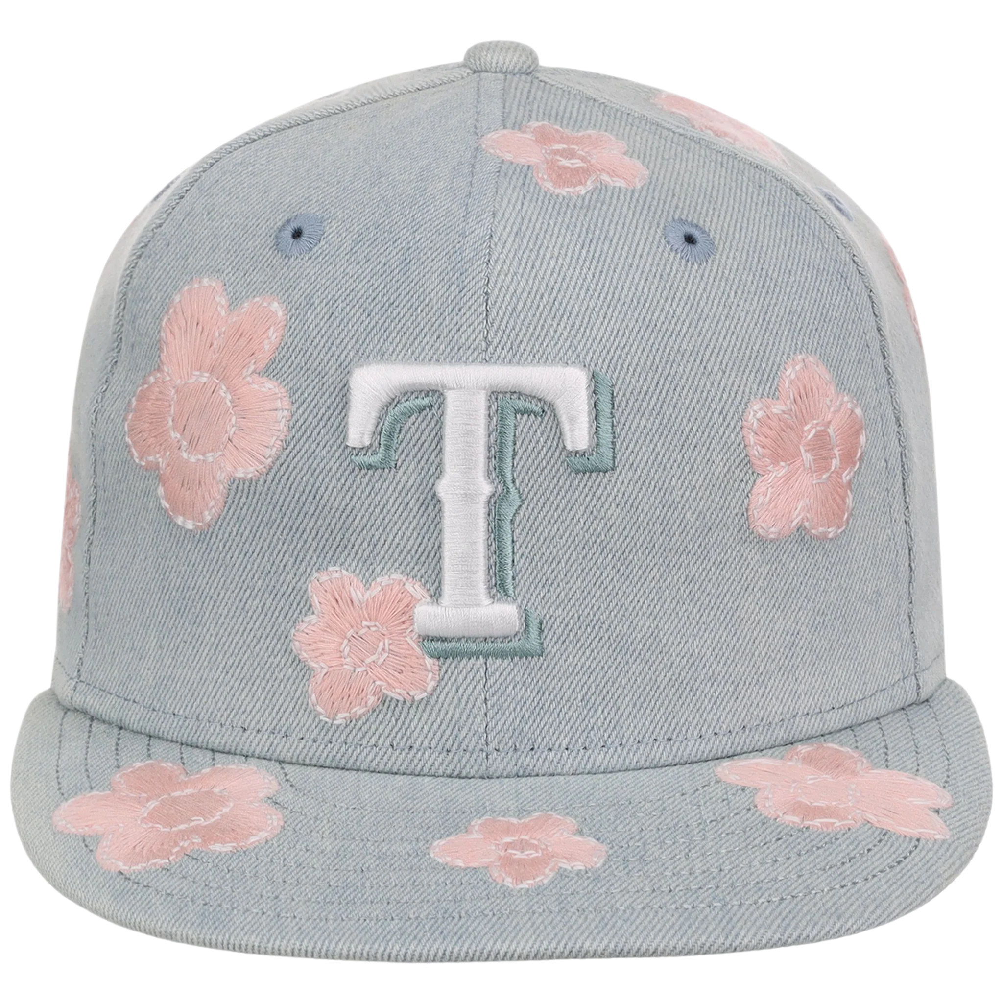 Texas Rangers MLB Denim Flower New Era 59FIFTY - Image 5
