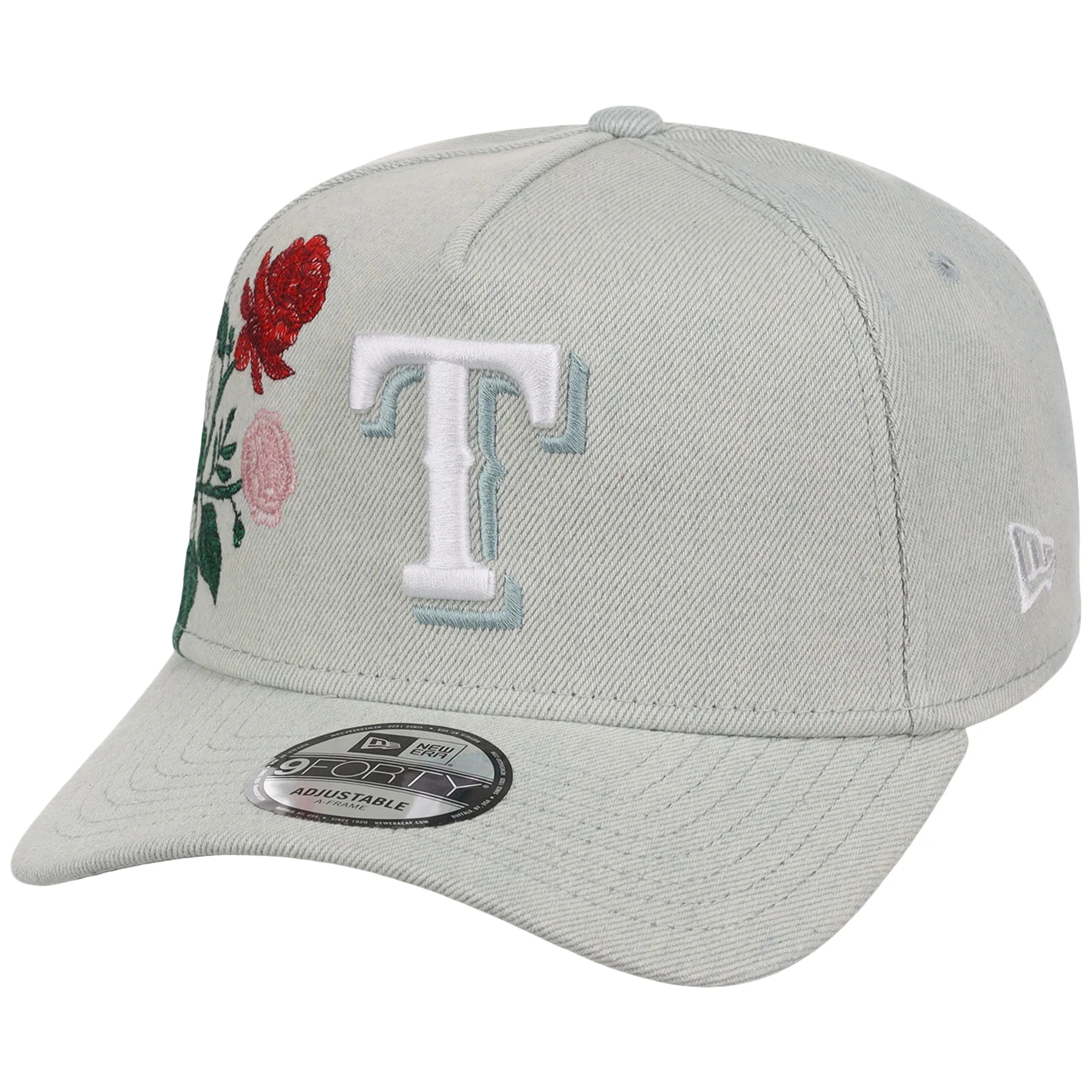 Texas Rangers MLB Denim Flower New Era 9FORTY - Image 4