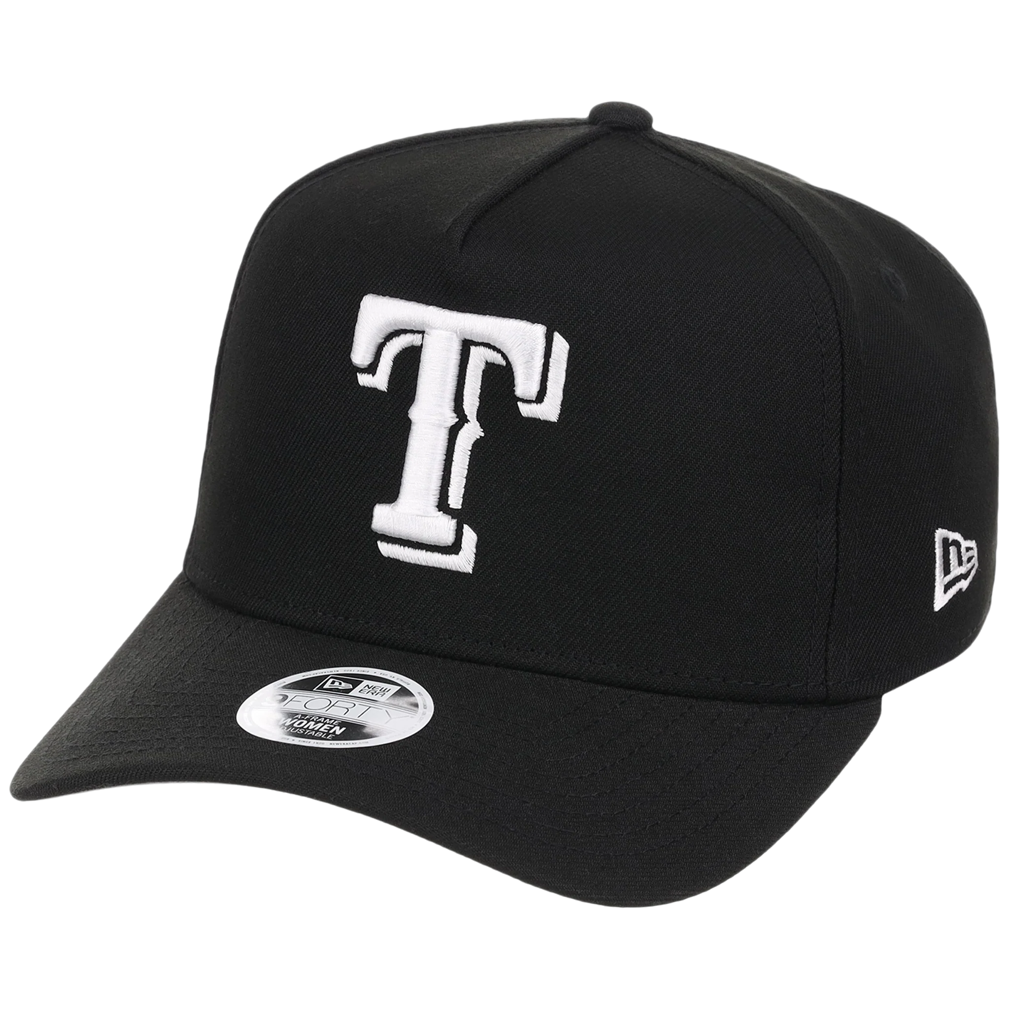 Texas Rangers Women's New Era 9FORTY Black A-Frame - Image 4
