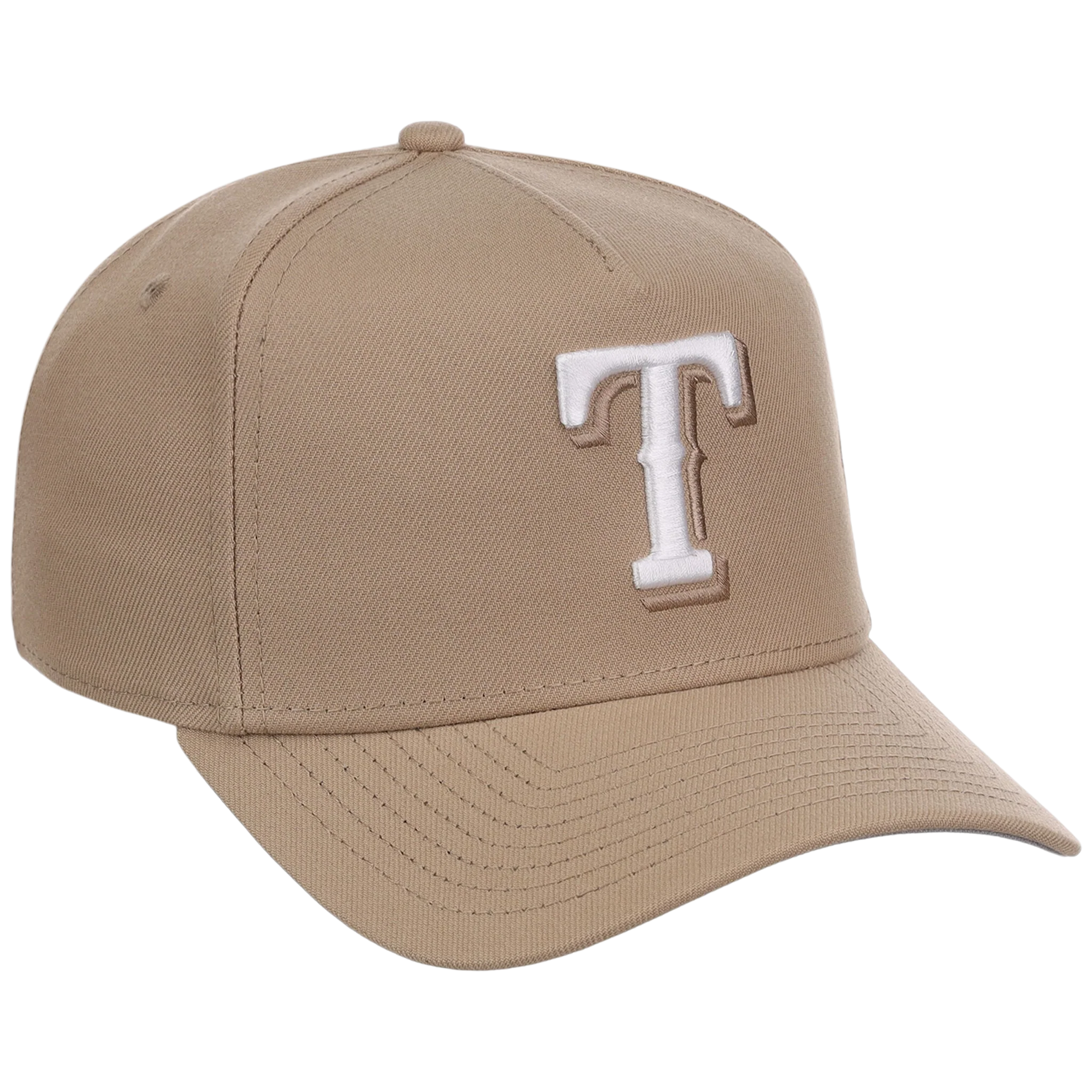 Texas Rangers Women's New Era 9FORTY Camel A-Frame