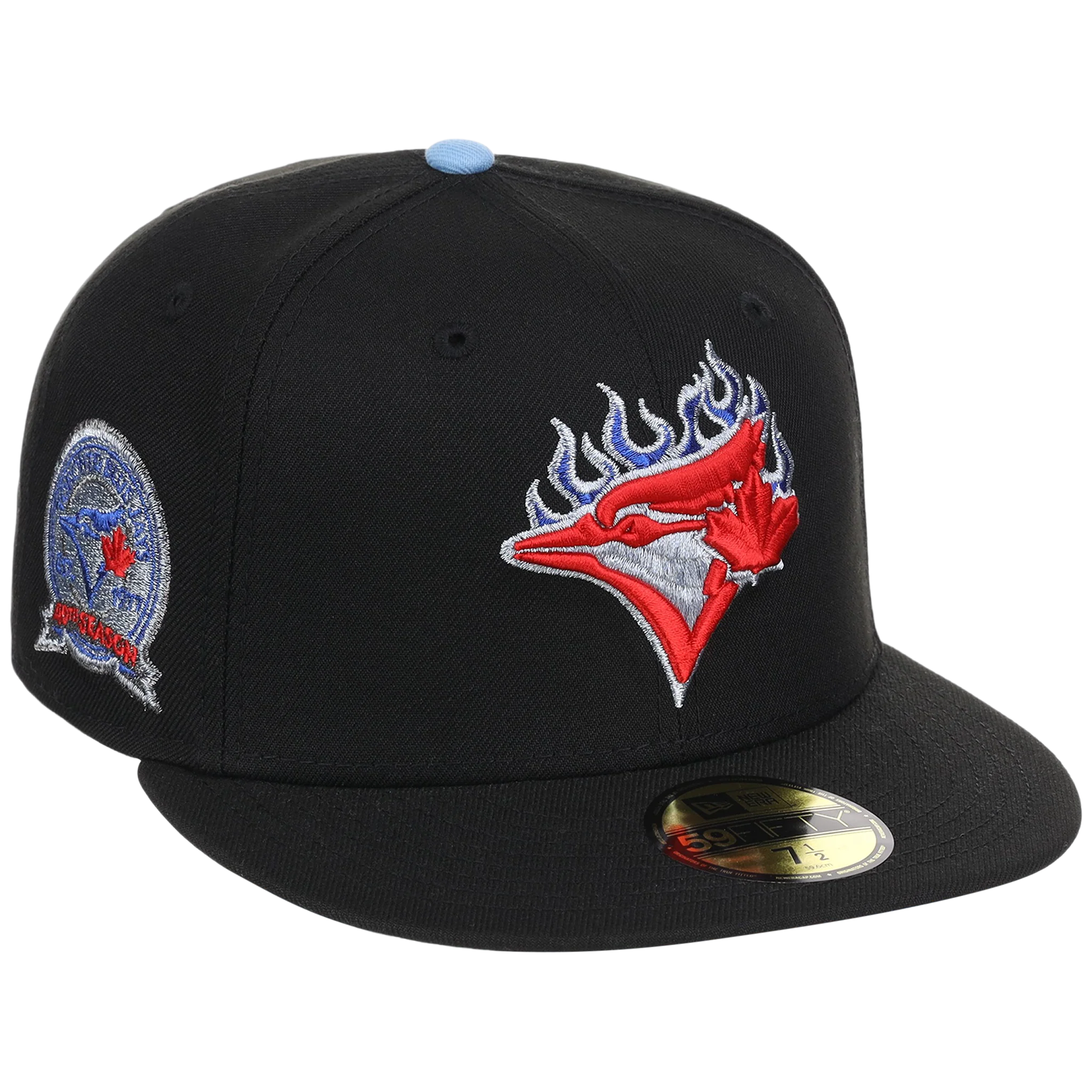 Toronto Blue Jays Toronto Crown the City - Blue Flame New Era 9FORTY (Black/Black)