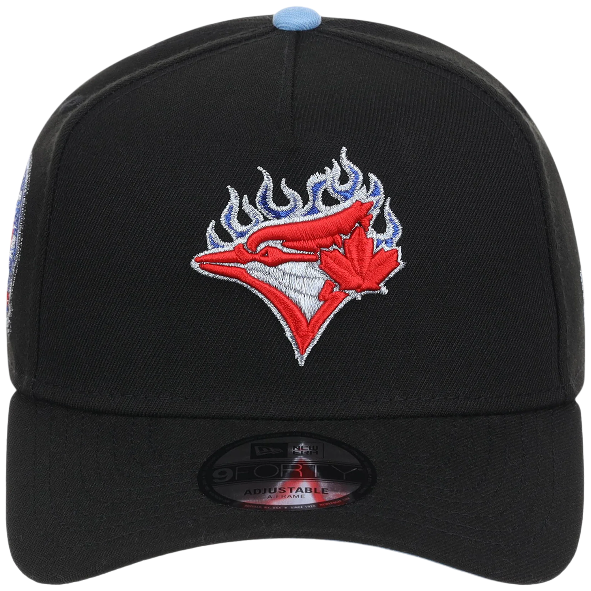 Toronto Blue Jays Toronto Crown the City - Blue Flame New Era 9FORTY (Black/Black) - Image 5